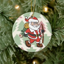 Santa Claus hiker Keramisch Ornament