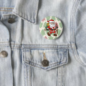 Santa Claus hiker Ronde Button 5,7 Cm (In situ)