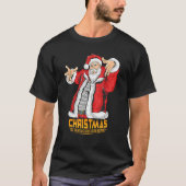 Santa Claus Hip Hop DJ Music Xmas Pajama Kerstmis T-shirt (Voorkant)