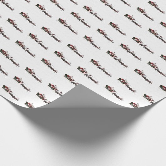 Santa Claus Hippo Sleigh Cadeaupapier (Hoek)