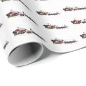 Santa Claus Hippo Sleigh Cadeaupapier (Rol Hoek)