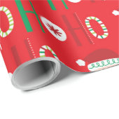 Santa Claus HO HO HO Cadeaupapier (Rol Hoek)