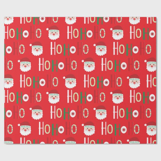 Santa Claus HO HO HO Cadeaupapier (Vlak)