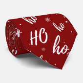 Santa Claus Ho Ho Ho Kerstmis Snowflake Dark Red Stropdas (Opgerold)