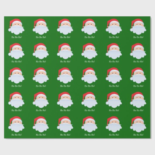 Santa Claus Ho Ho Ho Patroon Inpakpapier (Vlak)