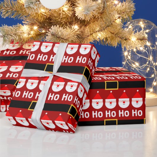 Santa Claus Ho Ho Ho Pattern Cadeaupapier (Feestdagen)
