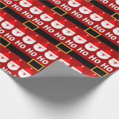 Santa Claus Ho Ho Ho Pattern Cadeaupapier (Hoek)