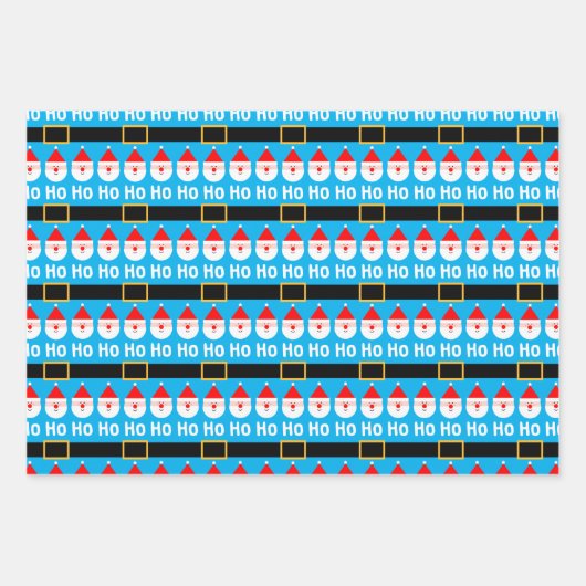 Santa Claus Ho Ho Ho Pattern Inpakpapier Vel (Voorkant 2)