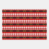 Santa Claus Ho Ho Ho Pattern Inpakpapier Vel (Voorkant)