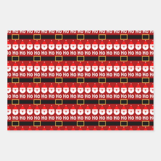 Santa Claus Ho Ho Ho Pattern Inpakpapier Vel (Voorkant)