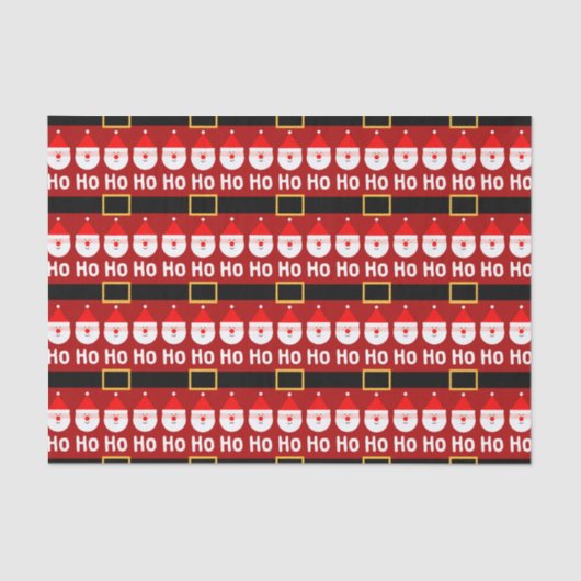 Santa Claus Ho Ho Ho Pattern Tissuepapier (Voorkant)