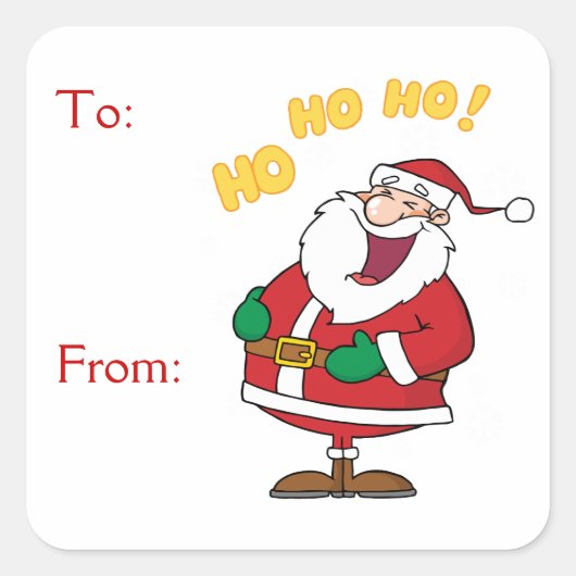 Santa Claus Ho Ho Ho. Vierkante Sticker (Voorkant)