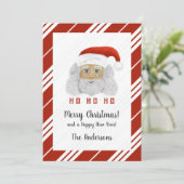 Santa Claus HO HO HO Vrolijk kerstfeest Feestdagenkaart (Staand voorkant)