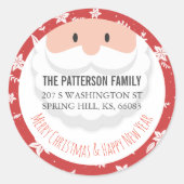 Santa Claus Ho Ho Kerstfeest Nieuwjaar Ronde Sticker (Voorkant)