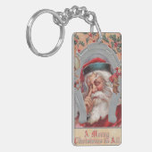 Santa Claus Hoefijzer Gekapt  Sleutelhanger (Voorkant Links)