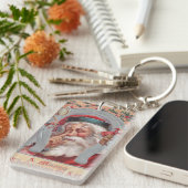 Santa Claus Hoefijzer Gekapt  Sleutelhanger (Voorkant Rechts)