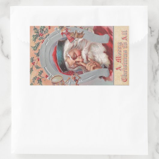 Santa Claus Hoefijzer Gekapt Sticker (Tas)