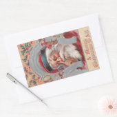 Santa Claus Hoefijzer Gekapt Sticker (Envelop)