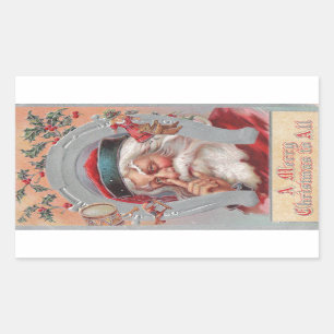 Santa Claus Hoefijzer Gekapt  Sticker
