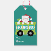 Santa Claus HoHoHo Cart Kerstmis Cadeaulabel (Achterkant)