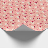 Santa Claus HOHOHO op Roze Cadeaupapier (Hoek)