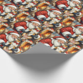 Santa Claus Holding Australian Kelpie Christmas  Cadeaupapier (Hoek)