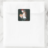 Santa Claus Holding Baby Jesus Vierkante Sticker (Tas)
