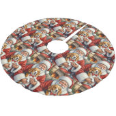 Santa Claus Holding Beagle Christmas Art Kerstboom Rok (Gekanteld)