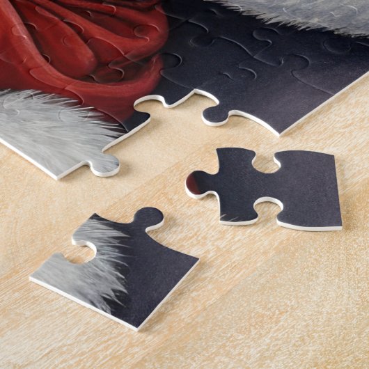 Santa Claus Holding Beagle Christmas Art Legpuzzel (Zijkant)