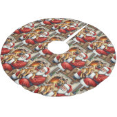 Santa Claus Holding Belgian Malinois Christmas Art Kerstboom Rok (Gekanteld)