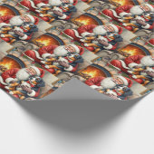 Santa Claus Holding Bernese Mountain Dog Christmas Cadeaupapier (Hoek)