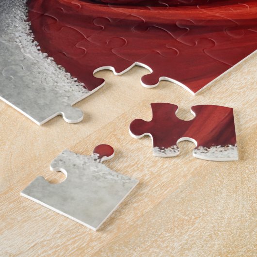 Santa Claus Holding Bichon Frise Christmas Art Legpuzzel (Zijkant)