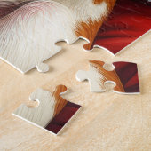 Santa Claus Holding Brittany Spaniel Christmas Art Legpuzzel (Zijkant)