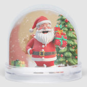 Santa Claus Holding Cadeau Sneeuwbol (Achterkant)