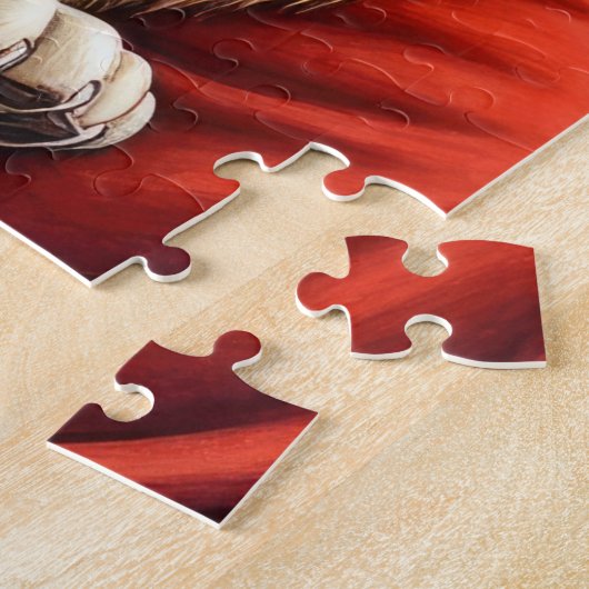 Santa Claus Holding Cocker Spaniel Christmas Art Legpuzzel (Zijkant)