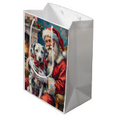 Santa Claus Holding Dalmatian Christmas Art Medium Cadeauzakje (Achterkant Gekanteld)