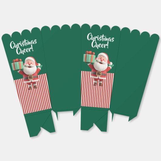 Santa Claus Holding Gift Box  Bedankdoosjes (Ongevouwen)