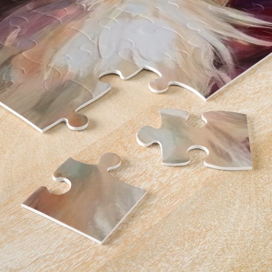 Santa Claus Holding Great Pyrenees Christmas Art Legpuzzel (Zijkant)