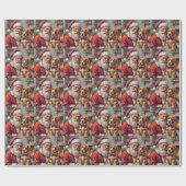 Santa Claus Holding Greater Swiss Mountain Art Cadeaupapier (Vlak)