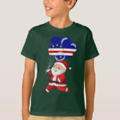 Santa Claus Holding Kaapverdische vlag T-shirt (Voorkant)