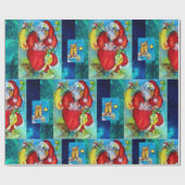 SANTA CLAUS HOLDING LANTERN, CHRISTMAS NIGHT OWLS CADEAUPAPIER (Vlak)