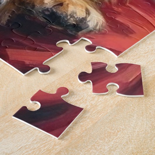 Santa Claus Holding Lhasa Apso Christmas Art Legpuzzel (Zijkant)