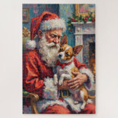 Santa Claus Holding Papillon Christmas Art Legpuzzel (Verticaal)