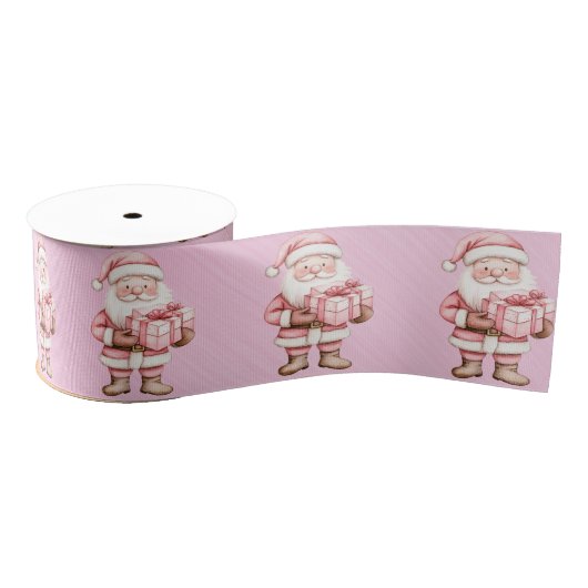 Santa Claus Holding Presents Grosgrain Lint (Spoel)