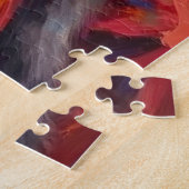 Santa Claus Holding Russian Blue Cat Christmas Art Legpuzzel (Zijkant)