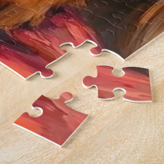 Santa Claus Holding Saint Bernard Christmas Art Legpuzzel (Zijkant)