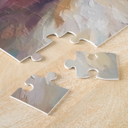 Santa Claus Holding Samoyed Christmas Art Legpuzzel (Zijkant)