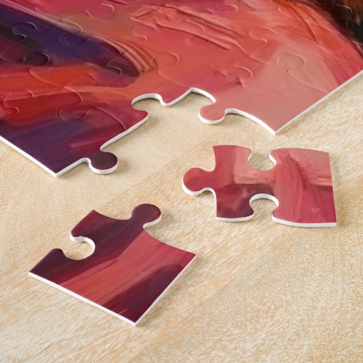 Santa Claus Holding Sussex Spaniel Christmas Art Legpuzzel (Zijkant)