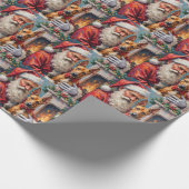 Santa Claus Holding Thai Ridgeback Christmas Art Cadeaupapier (Hoek)