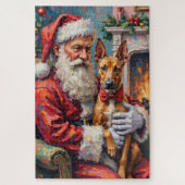 Santa Claus Holding Thai Ridgeback Christmas Art Legpuzzel (Verticaal)